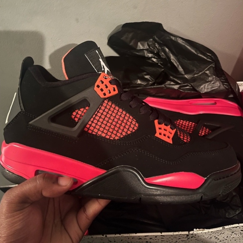 Jordan Black and Bright Red Sneakers